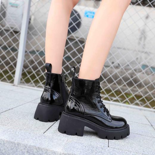 lfgj jeans  BR607    马丁靴真皮增高罗马靴厚底显瘦机车靴潮 商品图4