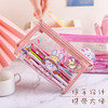 【卡通透明笔袋】可爱少女心纯色简约初中生高颜值小学生儿童高中大学生大容量日系化妆包 商品缩略图3