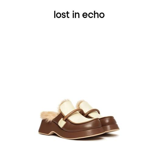 lost in echo 设计师品牌 手柄装饰毛毛厚底半拖穆勒拖 商品图2