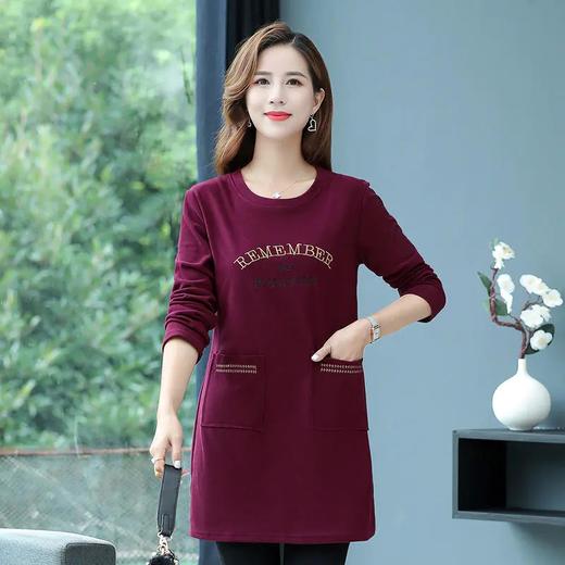 MQ-1099-625秋季新款宽松中长款刺绣卫衣裙 商品图2