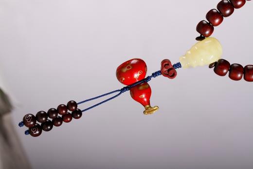 dq0087小叶紫檀搭大漆葫芦7mmx10mmx108粒 商品图3