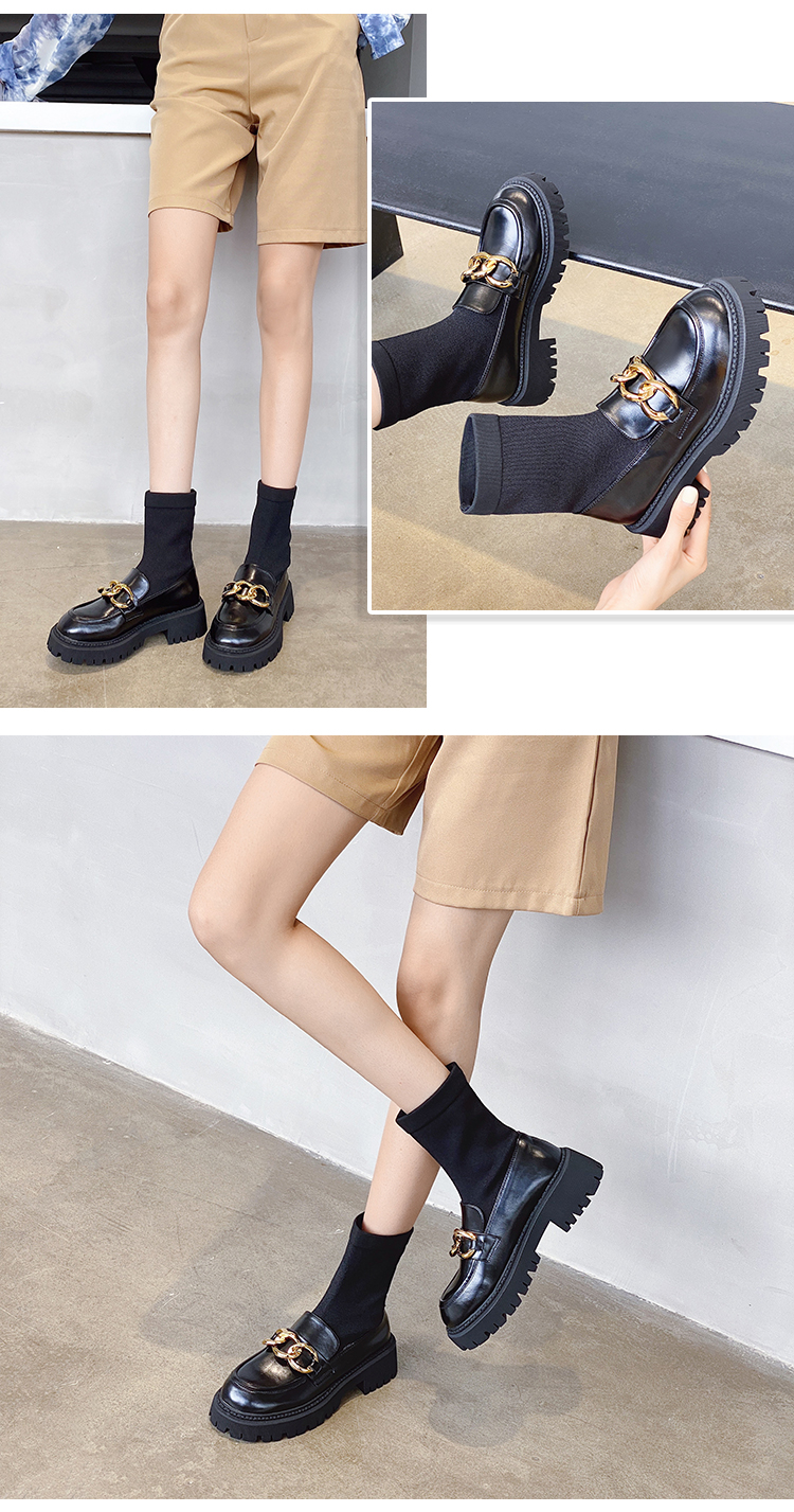 经典鲨2021冬季新品鞋袜一体短靴kw1781518061