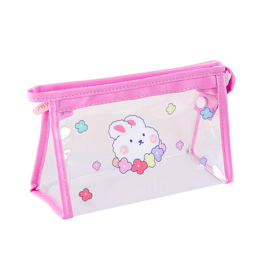 【卡通透明笔袋】可爱少女心纯色简约初中生高颜值小学生儿童高中大学生大容量日系化妆包 商品图4