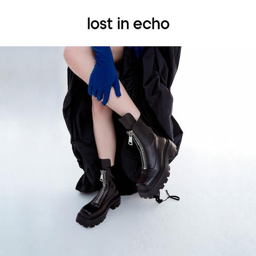 lost in echo 原创设计师品牌 方头前置双拉链短靴 商品图3