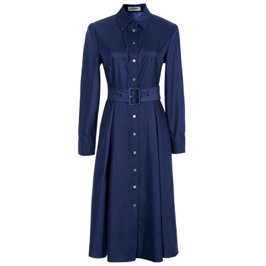 剩S 米思阳衬衫连衣裙秋季新款气质休闲收腰显瘦纽扣长款大摆裙子1579 商品图3