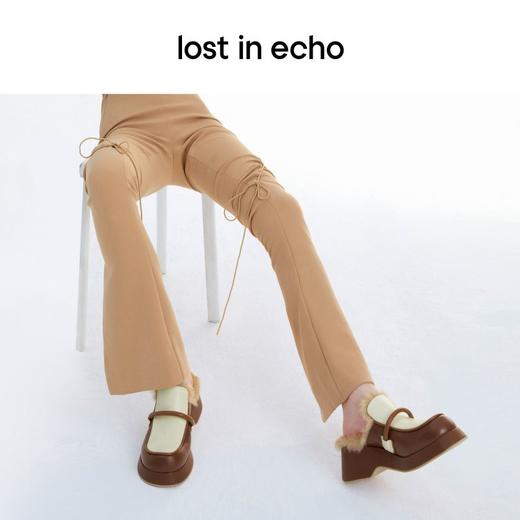 lost in echo 设计师品牌 手柄装饰毛毛厚底半拖穆勒拖 商品图0