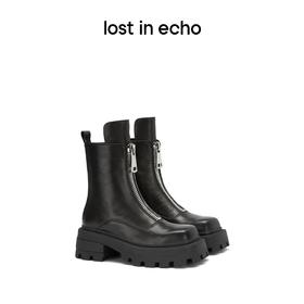 lost in echo 原创设计师品牌 方头前置双拉链短靴