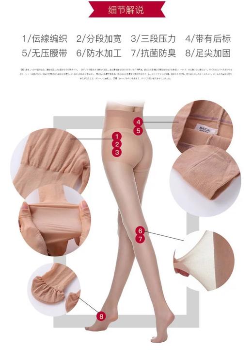 冷感防UV抗静电绢感连裤袜（三双装）88033P 商品图2