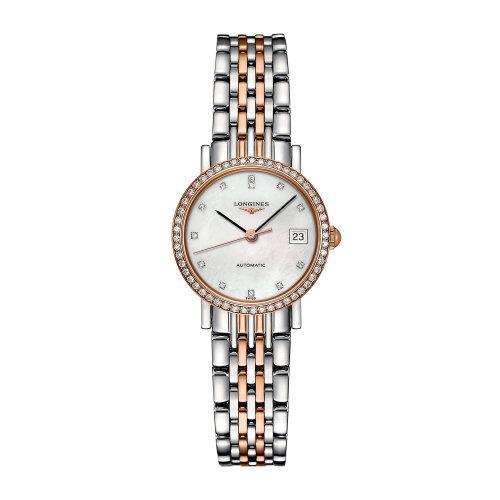 LONGINES/浪琴 博雅系列 精钢/200微米 18K包金玫瑰钻石 钻石时标 自动机械女士腕表 L4.309.5.88.7 商品图0