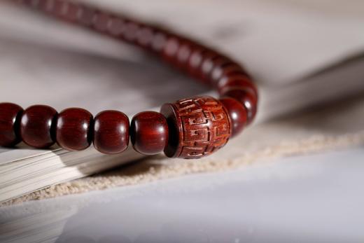 dq0087小叶紫檀搭大漆葫芦7mmx10mmx108粒 商品图1