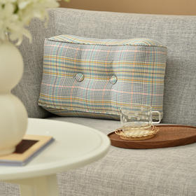 英式格纹三色腰枕沙发护腰靠枕