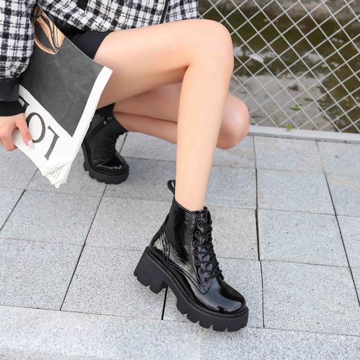 lfgj jeans  BR607    马丁靴真皮增高罗马靴厚底显瘦机车靴潮 商品图2