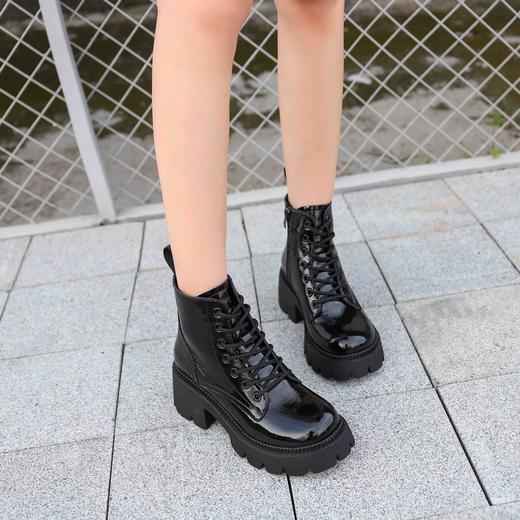 lfgj jeans  BR607    马丁靴真皮增高罗马靴厚底显瘦机车靴潮 商品图3