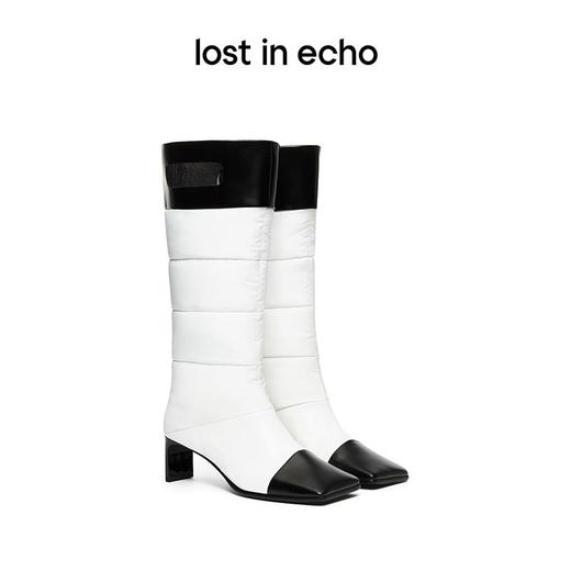 【下架】lost in echo设计师女鞋 提手装饰填充方头靴时装长靴 商品图0