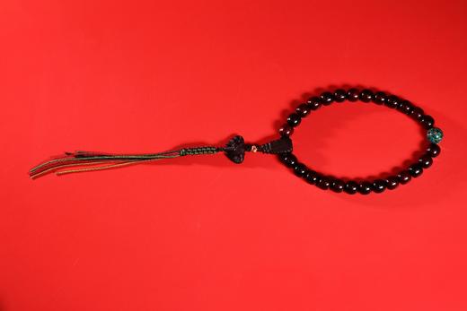 DQ0201吉象·车挂手持12x13mmx26粒小叶紫檀&非遗大漆珠（双色可选） 商品图0