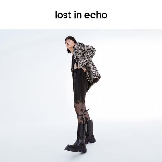 【下架】lost in echo 方头绑带超轻厚底膝下靴皮靴西装靴 商品图4