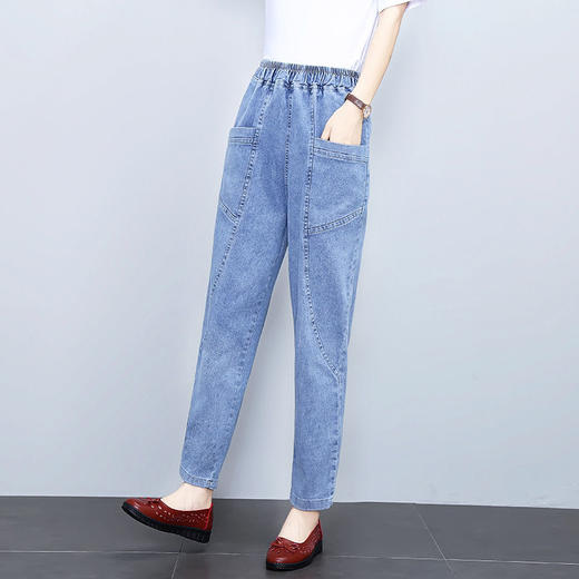 TZW-新款时尚气质休闲高腰哈伦牛仔裤 商品图2