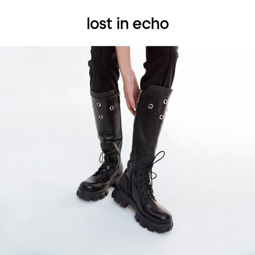 【下架】lost in echo圆提手气眼膝下厚底超轻马丁靴长靴 商品图3