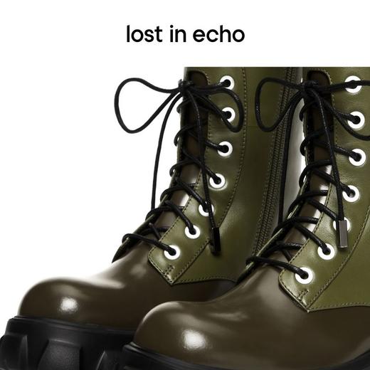 【下架】lost in echo圆提手气眼膝下厚底超轻马丁靴长靴 商品图1