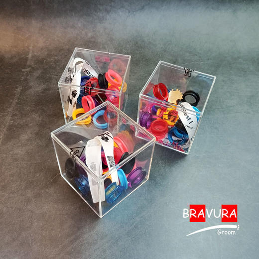 魔方指圈套装 意大利BRAVURAGROOM 剪刀硅胶指环，颜色随机10组（20个） 商品图1