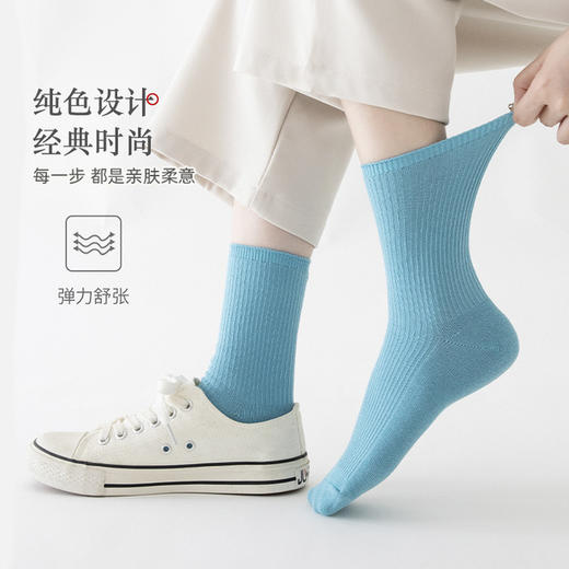 【优选品质 舒适百搭】女士堆堆袜薄款中筒袜ins潮莫兰迪6色系夏天长袜子 商品图3