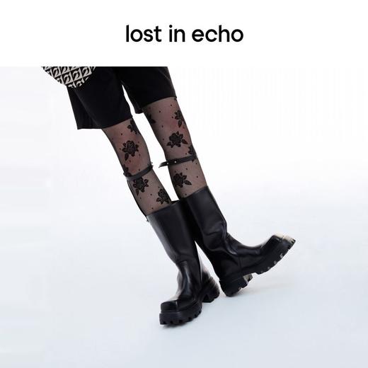 【下架】lost in echo 方头绑带超轻厚底膝下靴皮靴西装靴 商品图3