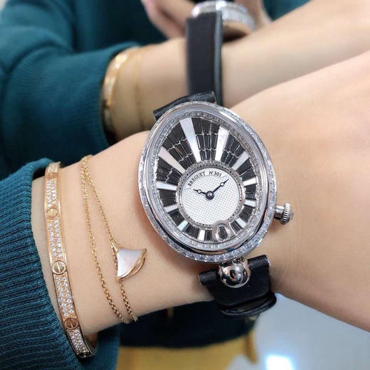 Breguet 宝玑 那不勒斯皇后系列 满天星T钻 经典的蓝钢宝玑指针 进口自动上链机械机芯 商品图6