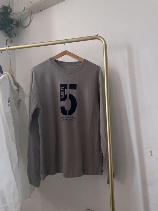 AVirex 秋款长袖男士灰色T恤M码 商品图3