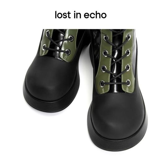 lost in echo手柄装饰厚底马丁短靴皮靴 商品图1