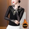 MZ115989新款亮丝网纱蕾丝半高领刺绣小衫上衣 商品缩略图3