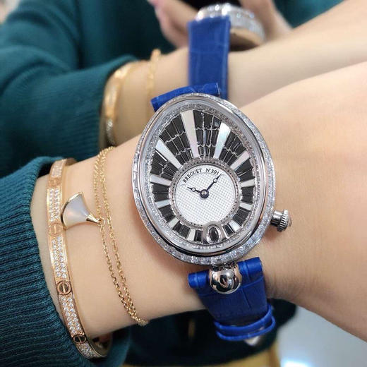 Breguet 宝玑 那不勒斯皇后系列 满天星T钻 经典的蓝钢宝玑指针 进口自动上链机械机芯 商品图7
