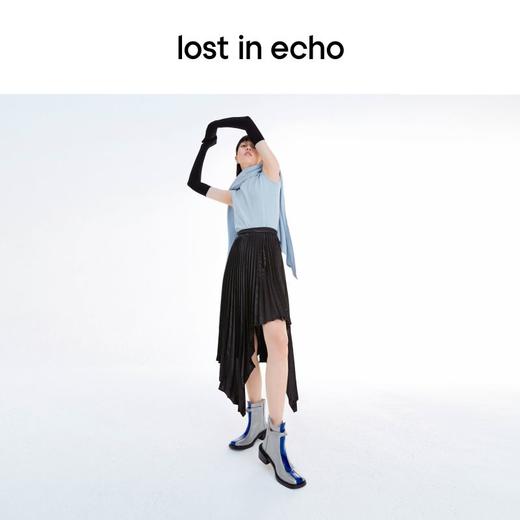 【下架】lost in echo 方头拼色宽筒蝴蝶结时装短靴皮靴 商品图4