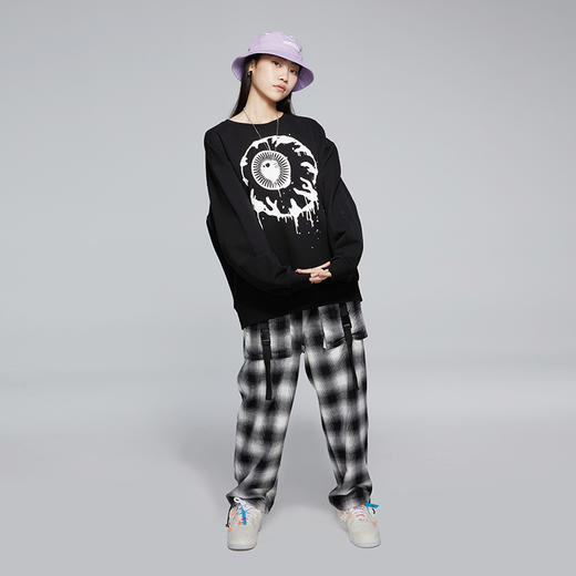 MISHKA黑白格纹工装长裤M61000808W 商品图3