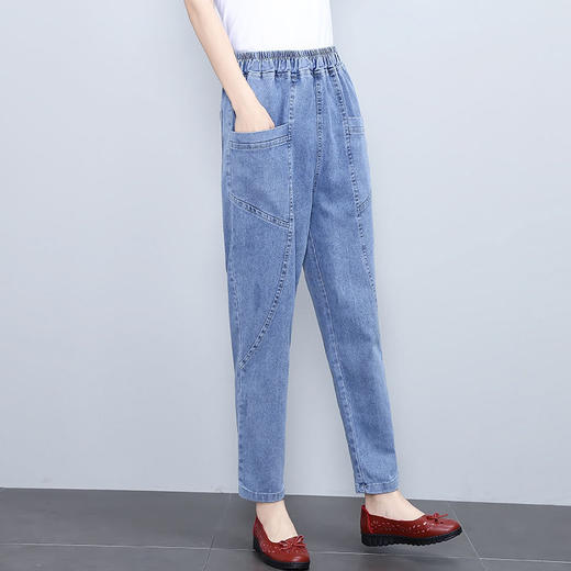 TZW-新款时尚气质休闲高腰哈伦牛仔裤 商品图3