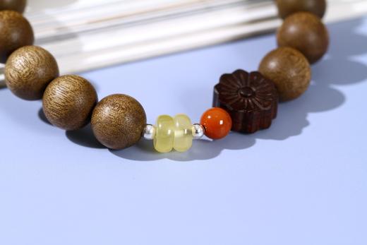 JSNM0040金丝楠木/紫檀花/南红/银珠/蜜蜡隔片10mmx15粒 商品图4