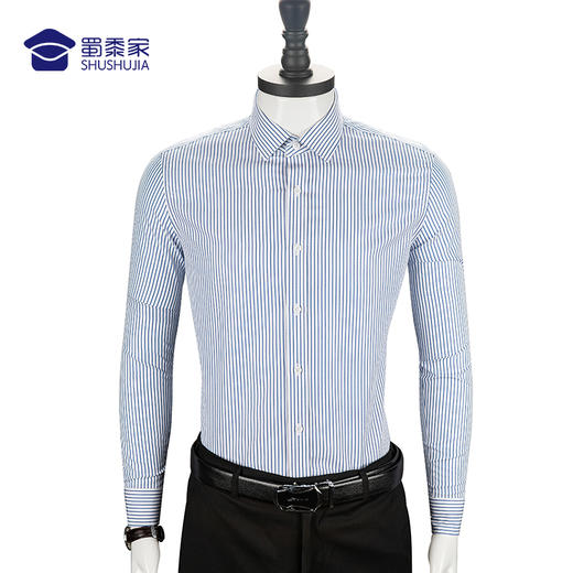 【免烫长袖衬衫（条纹款）】男士通勤长衬  修身耐磨衬衣 商品图3