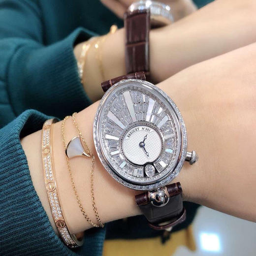 Breguet 宝玑 那不勒斯皇后系列 满天星T钻 经典的蓝钢宝玑指针 进口自动上链机械机芯 商品图1