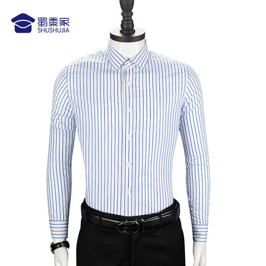 【免烫长袖衬衫（条纹款）】男士通勤长衬  修身耐磨衬衣 商品图5