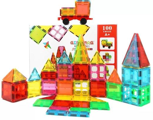 Giromag彩窗磁力片150片儿童益智磁铁透光构建积木拼装男女孩玩具 商品图2