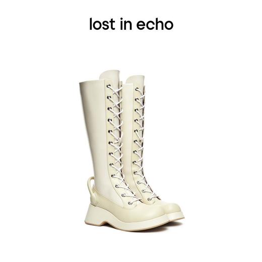 【下架】lost in echo 手柄装饰厚底马丁长靴皮靴 商品图0