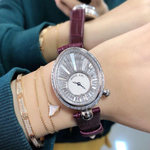 Breguet 宝玑 那不勒斯皇后系列 满天星T钻 经典的蓝钢宝玑指针 进口自动上链机械机芯 商品图3
