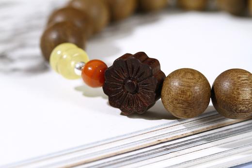 JSNM0040金丝楠木/紫檀花/南红/银珠/蜜蜡隔片10mmx15粒 商品图3