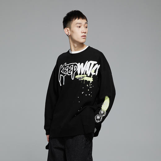 MISHKA圆领套头印花卫衣M61000416M 商品图3