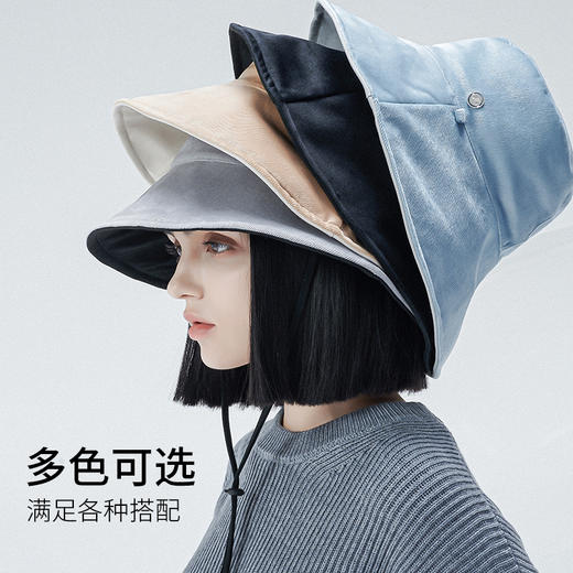 Supield素湃气凝胶防寒帽子冬季护耳大檐帽盆帽防风绳渔夫帽2021 商品图1