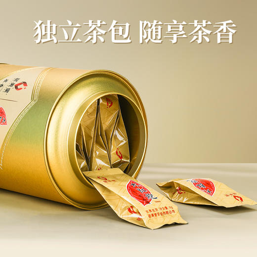 武夷星小金桶200g大红袍岩茶浓香特级乌龙茶叶自饮铁罐装小泡袋装 商品图5