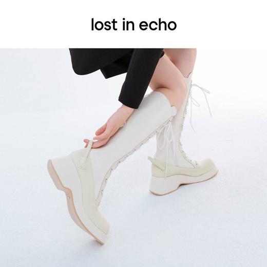 【下架】lost in echo 手柄装饰厚底马丁长靴皮靴 商品图1
