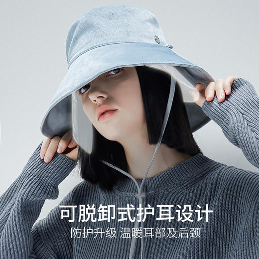 Supield素湃气凝胶防寒帽子冬季护耳大檐帽盆帽防风绳渔夫帽2021 商品图2