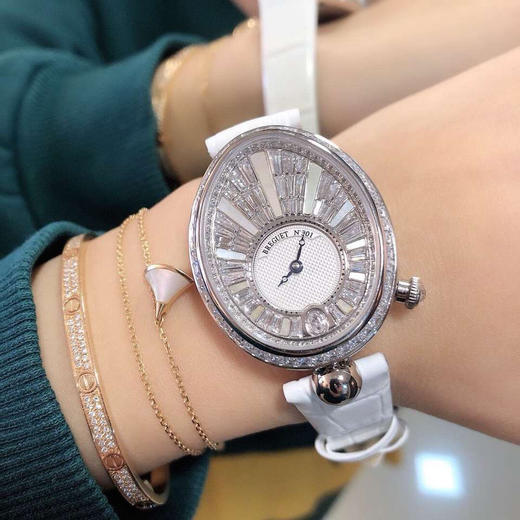 Breguet 宝玑 那不勒斯皇后系列 满天星T钻 经典的蓝钢宝玑指针 进口自动上链机械机芯 商品图4