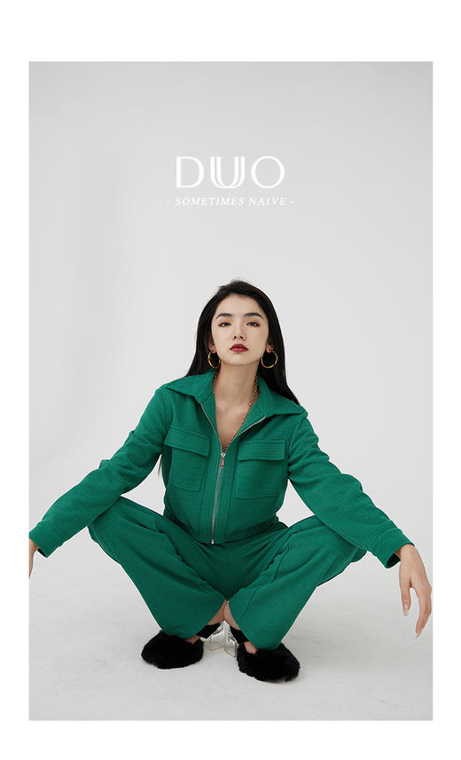 黑标系列 BV绿针织香风高街运动风格套装 商品图0