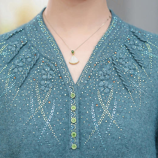 QY 9963 貂绒衫大码妈妈装毛衣 商品图3